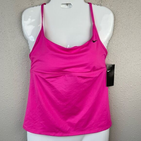 NWT Nike Fuchsia Tankini Swim Top Size M - Picture 1 of 5